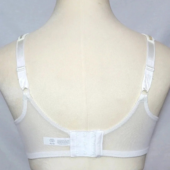 42C Bali 3562 Satin Tracings Underwire Bra White New with Tags - Picture 3 of 3